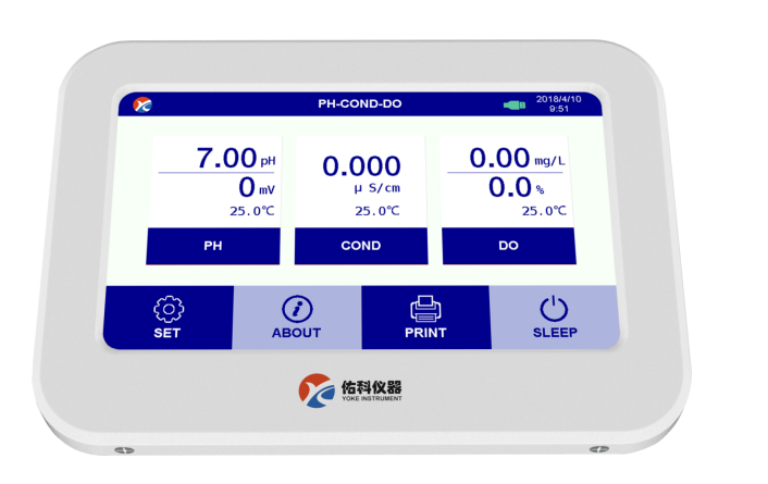 上海佑科便攜式觸摸屏pH/電導(dǎo)率測(cè)定儀P704